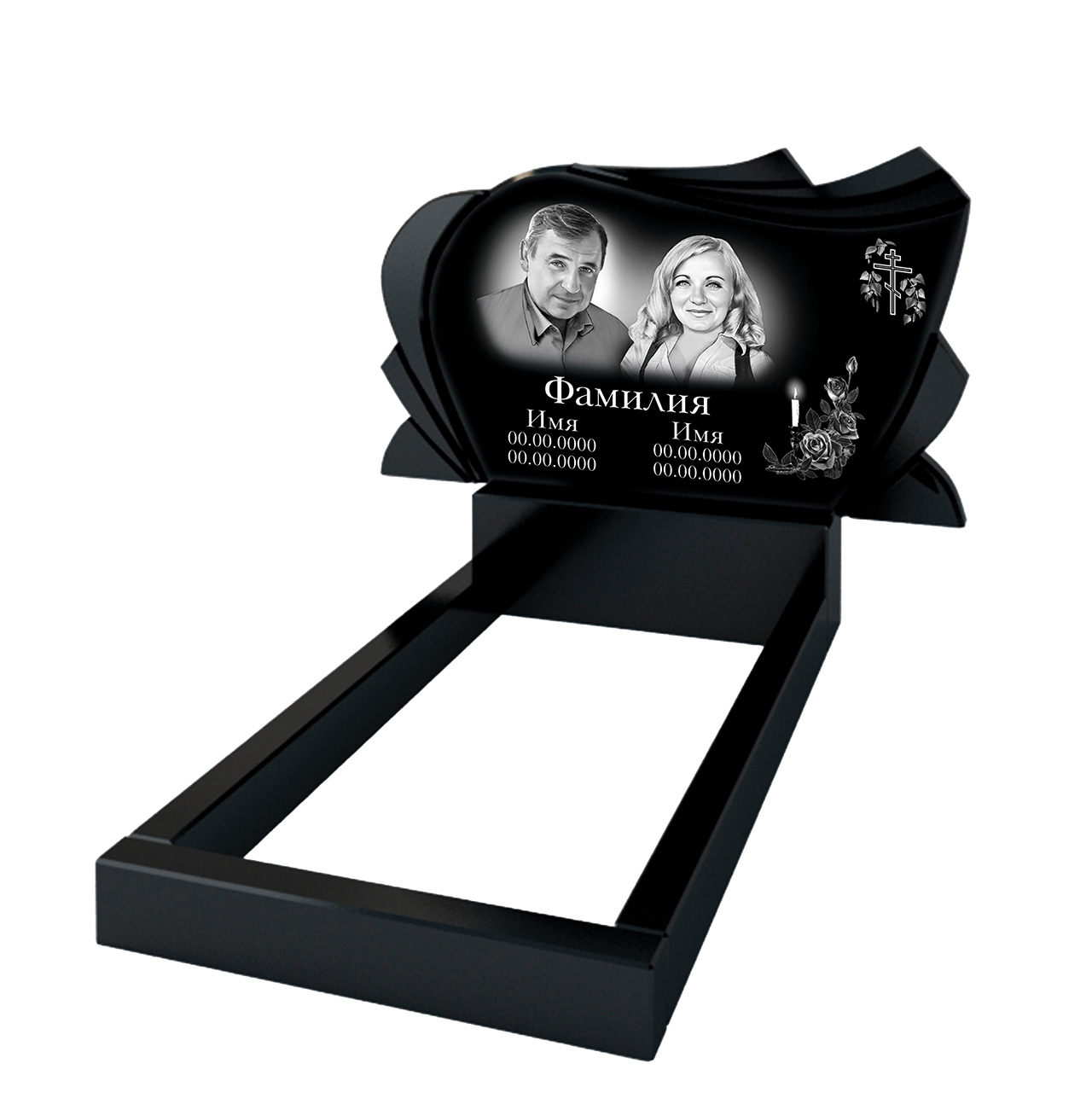 Горизонтальный памятник: модель D-03